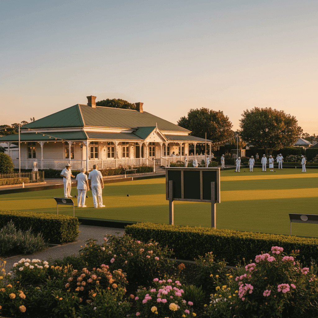 Clubhouse at golden hour